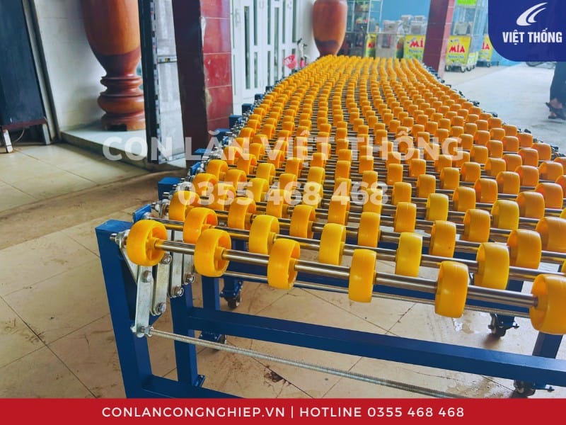 Băng tải con lăn xếp co giãn linh hoạt