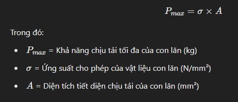 Công thức tỉnh tải trọng con lăn 2