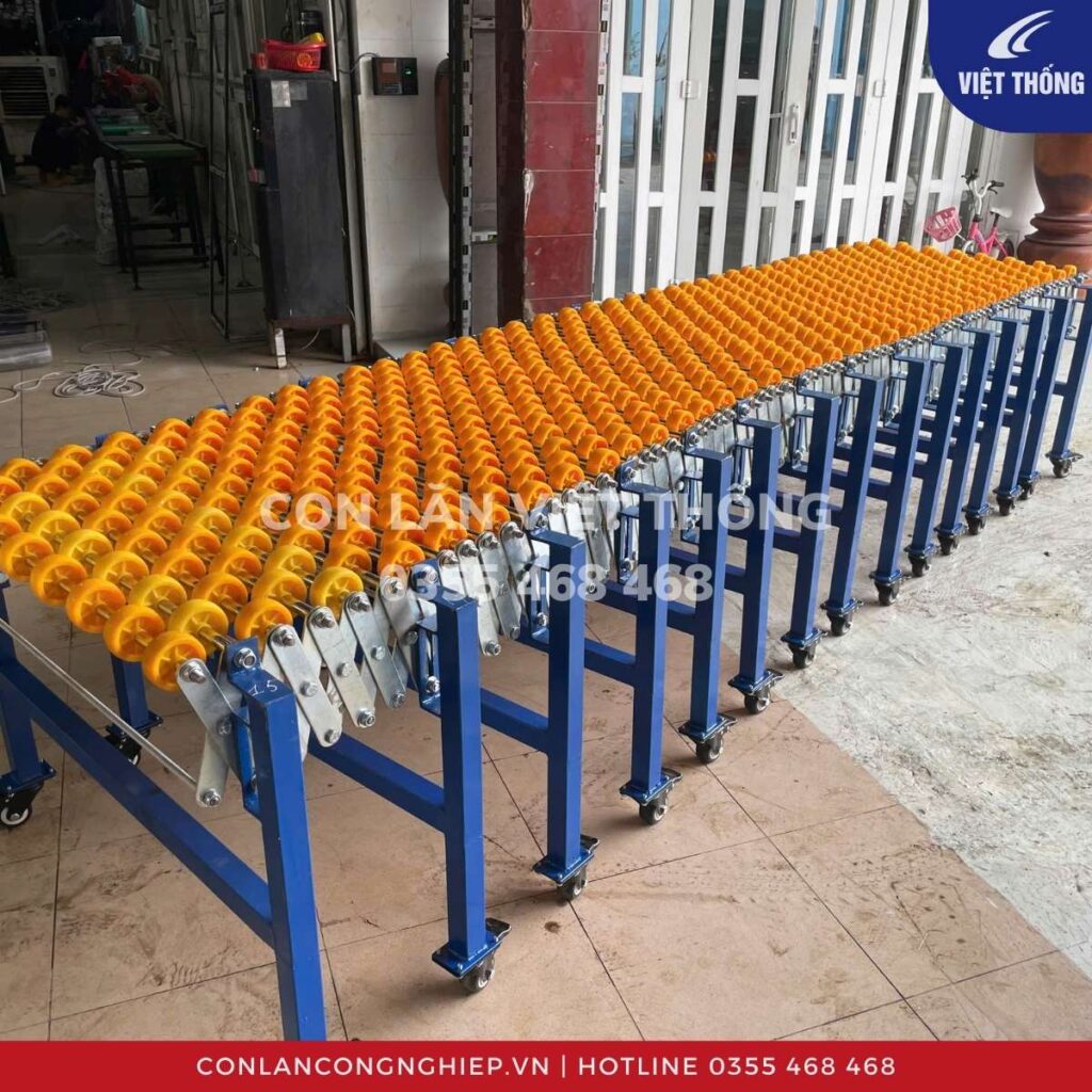 băng tải con lăn xếp linh hoạt
