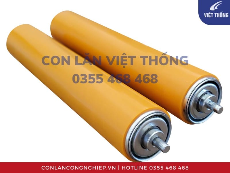 Con lăn bọc nhựa PU màu vàng