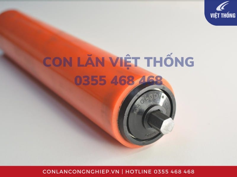 Con lăn bọc nhựa PU màu cam