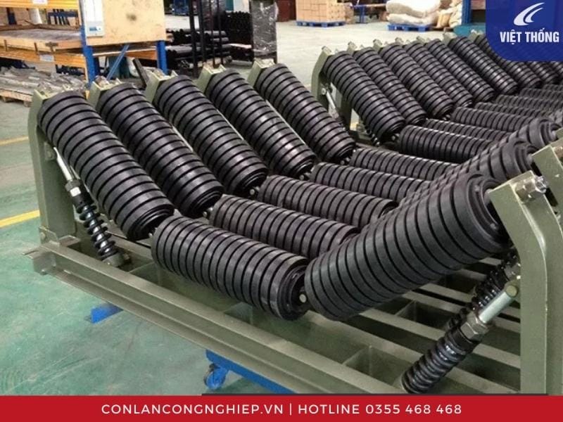 Bộ con lăn giảm chấn sử dụng cho băng tải công nghiệp